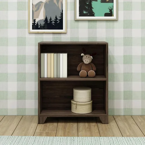 Miniatura 2 de Max & Lily Estantería moderna de 2 estantes, de madera maciza para dormitorio de niños, color marrón madera de granero Barnwood Marrón