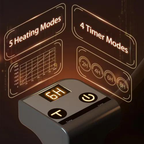 Miniatura 8 de Calentador eléctrico para debajo del escritorio, calentador de pies eléctrico para oficina y hogar, calentador de pies portátil silencioso con Gris