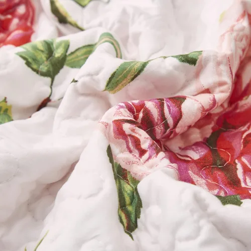 Miniatura 7 de DaDa Bedding - Juego de 4 manteles individuales para mesa de comedor, diseño de rosas románticas, de algodón, acolchado, para jardín, casa de campo