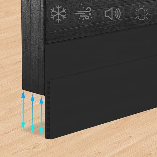 Miniatura 11 de Tope de puerta para grandes huecos, 3 pulgadas de ancho x 39 pulgadas de largo, sello ajustable ampliado debajo de la puerta para puertas exteriores