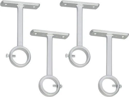 Miniatura 11 de KXLife Soporte de barra de cortina para montaje en techo, soporte resistente para montaje en techo o pared (juego de 2, níquel)
