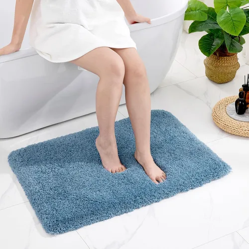Miniatura 31 de Disolla Alfombras pequeñas para baño 17x24 antideslizante, alfombra de baño blanca esponjosa para el suelo del baño, lavable a máquina, alfombra