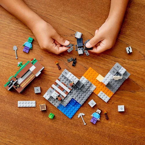 Miniatura 3 de LEGO Minecraft - Juguete de construcción de la mina abandonada, 21166 cueva zombi con limo, figuras de Steve y araña, idea de regalo para niños