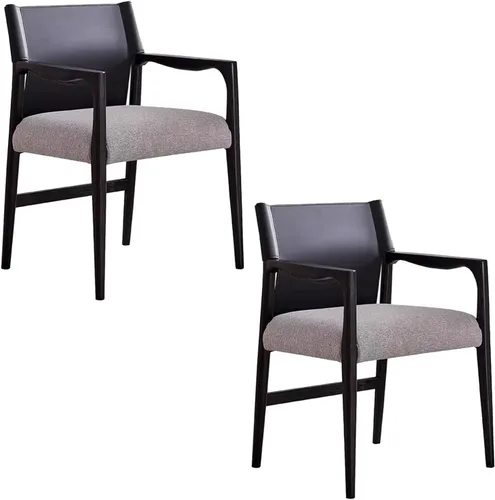 Miniatura 13 de Dining Chairs with backrest, Upholstered Kitchen Chair, Vintage Country Dining Chairs Set Wood Kitchen Chair, Armrests Optional(with armrests,4PCS)