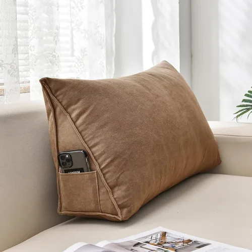 Miniatura 8 de Almohada de cuña para cabecero de cama con funda extraíble, soporte de posicionamiento triangular, respaldo de lectura, almohada de cuña