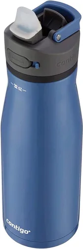Miniatura 21 de Contigo Ashland 2.0 - Botella de agua a prueba de fugas con bloqueo de tapa y popote inclinado, apta para lavavajillas, tapa intercambiable, 24 Azul