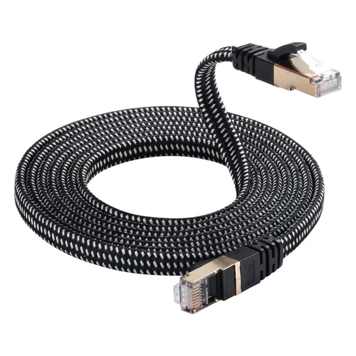 Miniatura 60 de Cable Ethernet Cat 7, DanYee, de nailon CAT7 de alta velocidad, profesional, chapado en oro, cables STP CAT 7 RJ45, cable Ethernet de 3 ft, 10 ft
