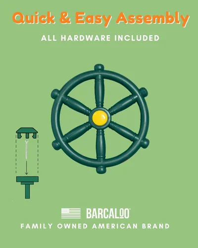 Miniatura 5 de Barcaloo Playground - Juguete de volante para niños, juguetes de casa de juegos al aire libre, rueda de barco pirata de plástico para gimnasio