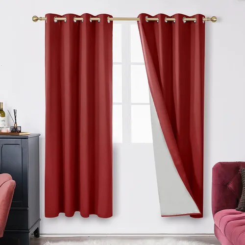 Miniatura 25 de Deconovo - Cortinas opacas para dormitorio con ojales, cortinas sólidas con aislamiento térmico, bloquean el calor, oscurecen la habitación, ahorran