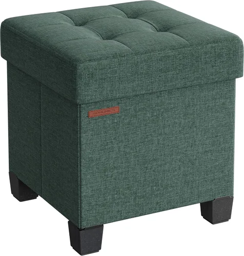 Miniatura 9 de SONGMICS Otomana de almacenamiento, reposapiés otomano pequeño con patas, taburete de pie de 12.6 x 15.8 x 13.2 pulgadas, carga de hasta 660 libras