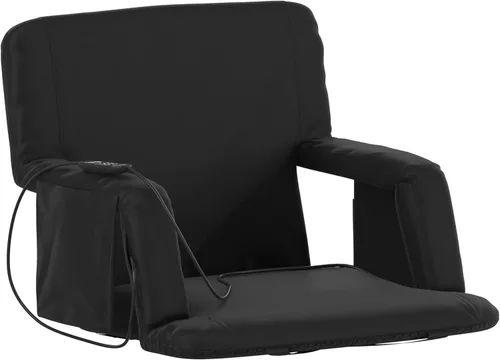 Flash Furniture Malta - Asiento de estadio con calefacción extra ancho con soporte de respaldo, 6 posiciones reclinables, silla portátil con correas