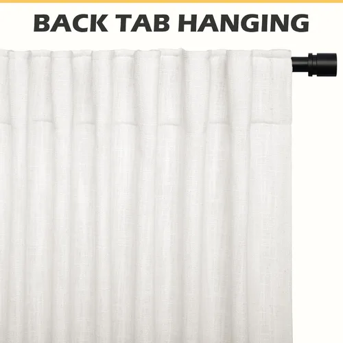 Miniatura 3 de HOMERILLA Cortinas de lino extralargas para puerta corrediza de cristal, cortinas largas de lille para sala de estar, cortinas largas con pestaña