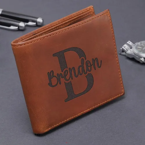 Miniatura 17 de Billeteras de cuero personalizadas para él, novio, marido, hombre, hijo, billetera plegable grabada para hombres, billeteras, regalo de hombre