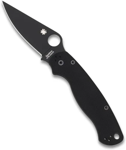 Spyderco Cuchillo para Military 2 Signature con hoja de acero CPM S45VN de 3.42 pulgadas y mango G-10 negro, borde liso, C81GPBK2