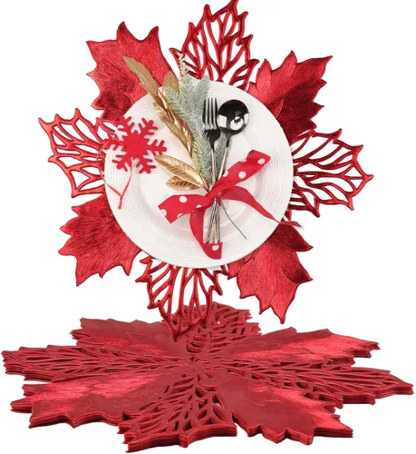 AHHFSMEI Manteles individuales redondos de vinilo metálico de 6 unidades, resistentes al calor, decorativos, antideslizantes de 38 cm, manteles para