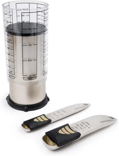 Miniatura 11 de KitchenArt Baker's Pro Adjust-A-Measure Set, 4 Piezas, Satén
