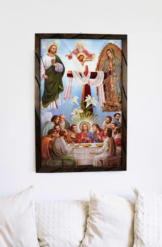 Miniatura 4 de Mrcjsales: Pascua; Última cena, Guadalupe, San Judas, Jesús, en marco rústico, pintura al óleo, 24 x 36 pulgadas, 13 x 18 pulgadas, 10 x 12