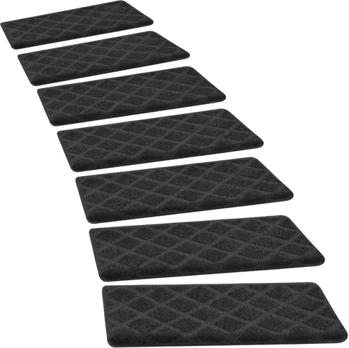 Miniatura 27 de PURE ERA Bullnose - Juego de peldaños de alfombra para escaleras, sin cinta, antideslizante, protectores de escaleras para interiores, alfombras