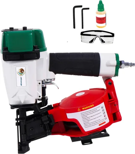 Miniatura 8 de CN45N - Clavadora para techos, pistola de clavos para techos de 15 grados, clavos de bobina de 3/4 a 1-3/4 pulgadas, 120 piezas de capacidad de Rojo