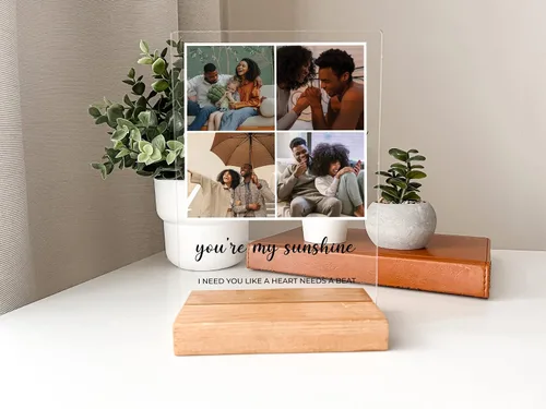 Miniatura 2 de MIRROR MANIA Nombres y palabras personalizados, collage de fotos, base de madera, soporte de escritorio, decoración del hogar, regalo para ella