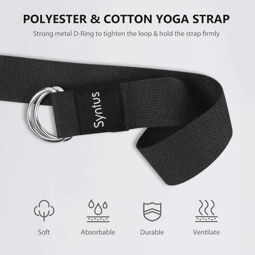 Miniatura 5 de Syntus Yoga Block and Yoga Strap Set, Soft Non-Slip Yoga Blocks 9×6×4 inches, 8FT Metal D-Ring Strap for Yoga, General Fitness, Pilates, Stretching