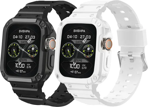 Miniatura 12 de Correa con funda compatible con Apple Watch de 1.614 pulgadas, 1.575 pulgadas, 1.496 pulgadas, iWatch Series 8 7 SE 6 5 4 3 2 1, correa deportiva