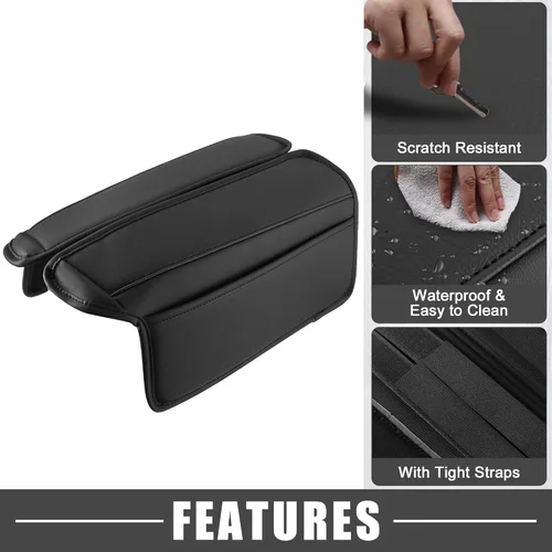 Miniatura 3 de Cojín para reposabrazos de consola central de automóvil, almohadilla suave, color negro, para Nissan Rogue 2021 2022 2023 (paquete de 2)