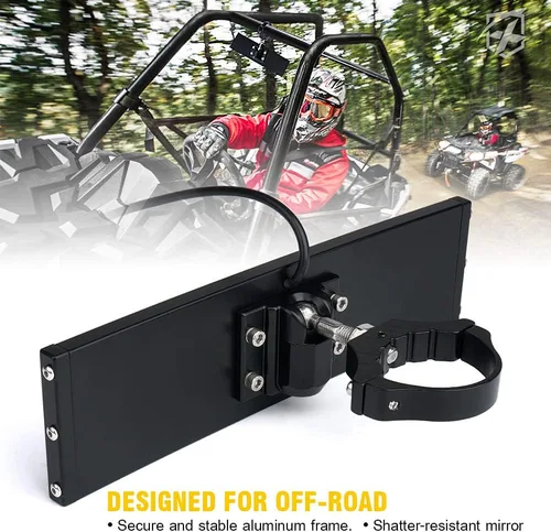Miniatura 7 de Xprite 9" Espejo retrovisor central UTV con luces interiores y interruptor basculante, espejos retrovisores de aluminio se ajusta a 1.75"-2