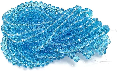 Miniatura 18 de Cuentas de vidrio Rondelle de 0.079 in para hacer joyas, cuentas espaciadoras de Briolette Crytal facetadas para pulseras, collares, aretes