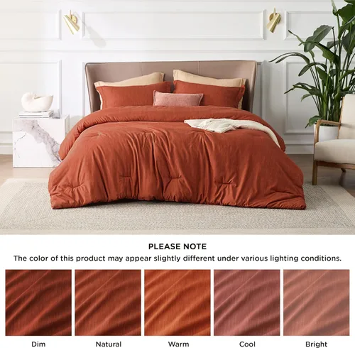 Miniatura 142 de Bedsure Juego de edredón Twin/Twin XL, ropa de cama suave beige para todas las estaciones, juego de cama teñido catiónico, 2 piezas, 1 edredón