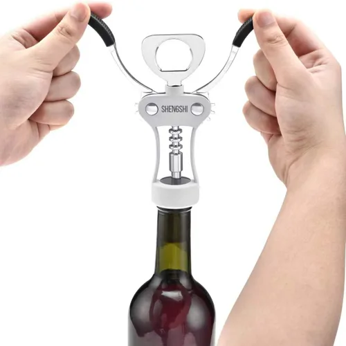 Miniatura 3 de shengshi Abridor de botellas de vino Sacacorchos de ala premium de aleación de zinc Abridor de botellas de vino con abrelatas