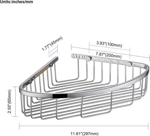 Miniatura 5 de Estante esquinero para ducha de baño, diseño hueco en las esquinas, organizador de estante de acero inoxidable ultra resistente a prueba de óxido