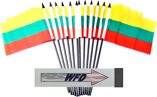 Miniatura 153 de World Flags Direct Banderas en miniatura de poliéster de Afganistán, paquete de 12, decoración de mesa de fiesta, desfiles, 4 x 6 pulgadas, verde