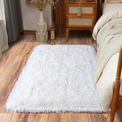 Miniatura 68 de Alfombras suaves para pasillos de dormitorio, nuevas, con parte inferior antideslizante mejorada, de 2 x 3, alfombra esponjosa y peluda verde