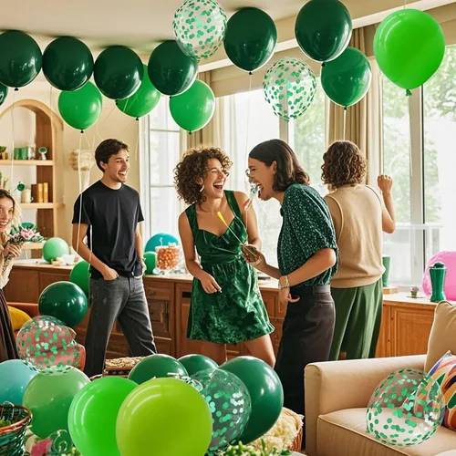Miniatura 3 de Globos verdes con globos de confeti, globos de látex de 12 pulgadas, 80 piezas para decoración de bodas, cumpleaños, baby shower, fiestas