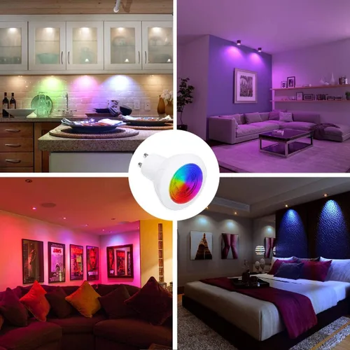 Miniatura 7 de ILC Bombilla LED GU10 equivalente a 40 vatios que cambia de color, 12 colores, 5 W, regulable, blanco cálido, 2700 K, RGB bombillas LED con control