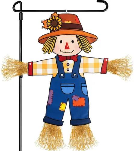 Miniatura 14 de Bandera de Jardín de Halloween para Exteriores Decoraciones al Aire Libre Impresas Doble Cara, Calabaza Fantasma Banderas de Patio para Invierno