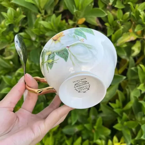 Miniatura 6 de Honorable Taza de café, capuchino, taza de té, con platillo para latte, porcelana de hueso fino, esmalte reactivo, 6.8 onzas-1 unidad