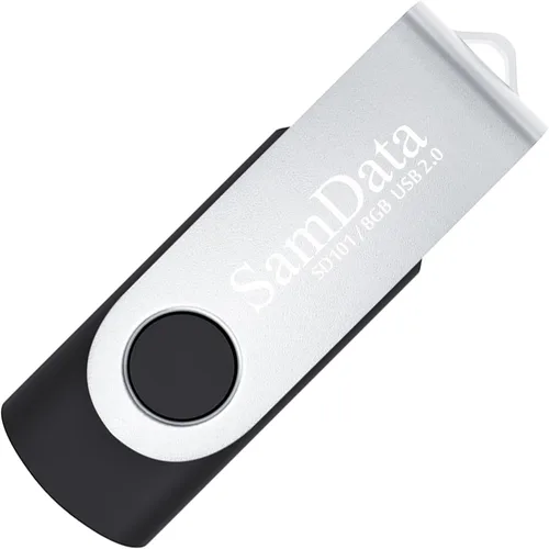 Miniatura 2 de SamData Unidades flash USB de 8 GB, 1 paquete de unidades de pulgar USB 2.0 de 8 GB, memoria USB con indicador LED (negro, 1 unidad)