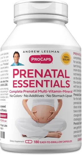 ANDREW LESSMAN Prenatal Essentials 180 cápsulas – Vitaminas prenatales completas para mujeres, sin aditivos, nutrientes para el embarazo de mujeres,