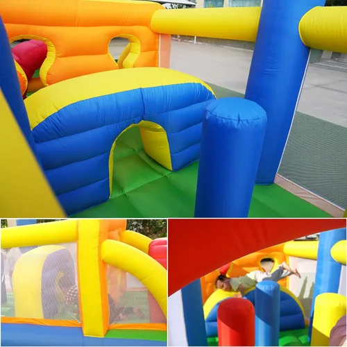 Miniatura 4 de HuaKastro Casa inflable extendida de 20.5 pies de largo para carreras de obstáculos para niños, fiesta de Pascua, con varios obstáculos: túnel