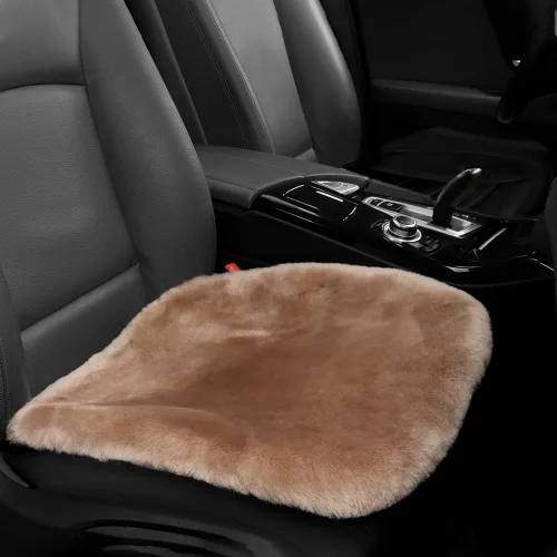 Miniatura 16 de IRIWOOL Almohadilla de asiento de piel de oveja auténtica, funda de asiento de lana suave australiana, transpirable y absorbente del sudor, cómoda
