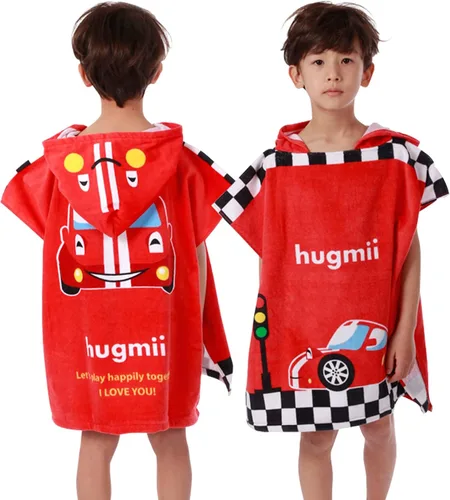 Miniatura 18 de BANGSAUR Toalla con capucha para niños, baño o playa, toallas de algodón suave para niñas, absorbente envolvente de piscina con capucha, poncho bata