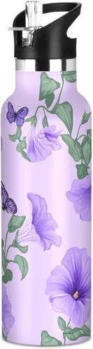 Miniatura 15 de Retro Dahlia Pink BPA-Free Leak Proof Sports Insulated Water Bottle with Leak Proof Spout Lid Double Wall Vacuum Bike Running Sports Travel Gym