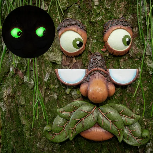 Miniatura 9 de Cara de árbol, caras de árbol al aire libre, arte de árbol, decoraciones de árbol al aire libre, caras de árbol, decoración de tocón de árbol, cara