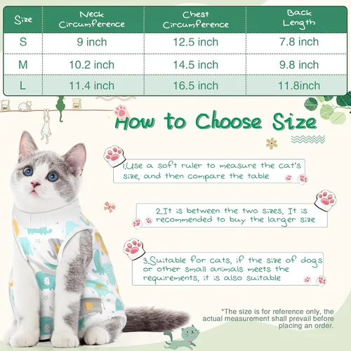 Miniatura 3 de Nuanchu 3 Piezas de Traje de Recuperación para Gatos y Gatitos, Traje de Recuperación para Conejos, Alternativa a Collar Electrónico para Gatos
