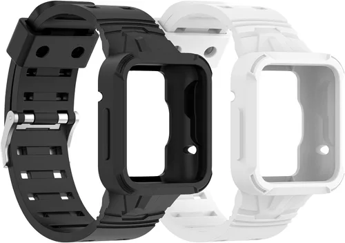 LIJINLAN Compatible con MI Watch Lite 2 con funda de parachoques, bandas de repuesto resistentes a prueba de golpes para mujeres y hombres MI Watch