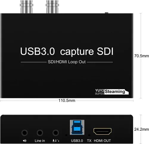 Miniatura 3 de HDMI SDI a USB Tarjeta de captura USB3.0 1080P60fps SDI a HDMI Convertidor SDI salida y mezcla de audio, SDI2HDMI, tarjeta de captura de video