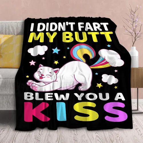 Manta de gato divertido regalo para niñas y niños, manta de franela suave, cómoda y acogedora para adolescentes, cumpleaños, cama, sofá, 50 x 60