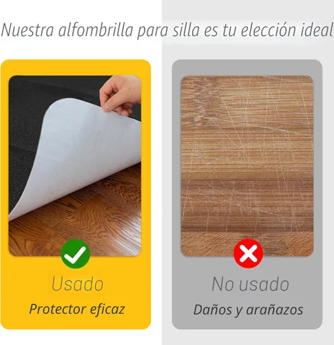 Miniatura 3 de Sycoodeal Tapete para silla de oficina para suelo de madera dura, tapete para silla gaming de computadora de oficina para suelo de azulejos, negro